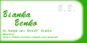 bianka benko business card